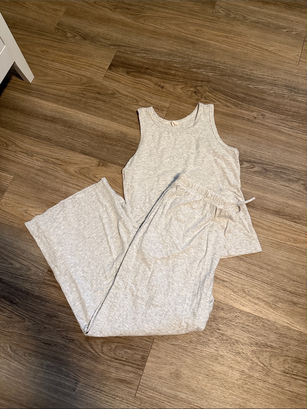 Amazon Women's Light Gray Tank Top and Pant Set